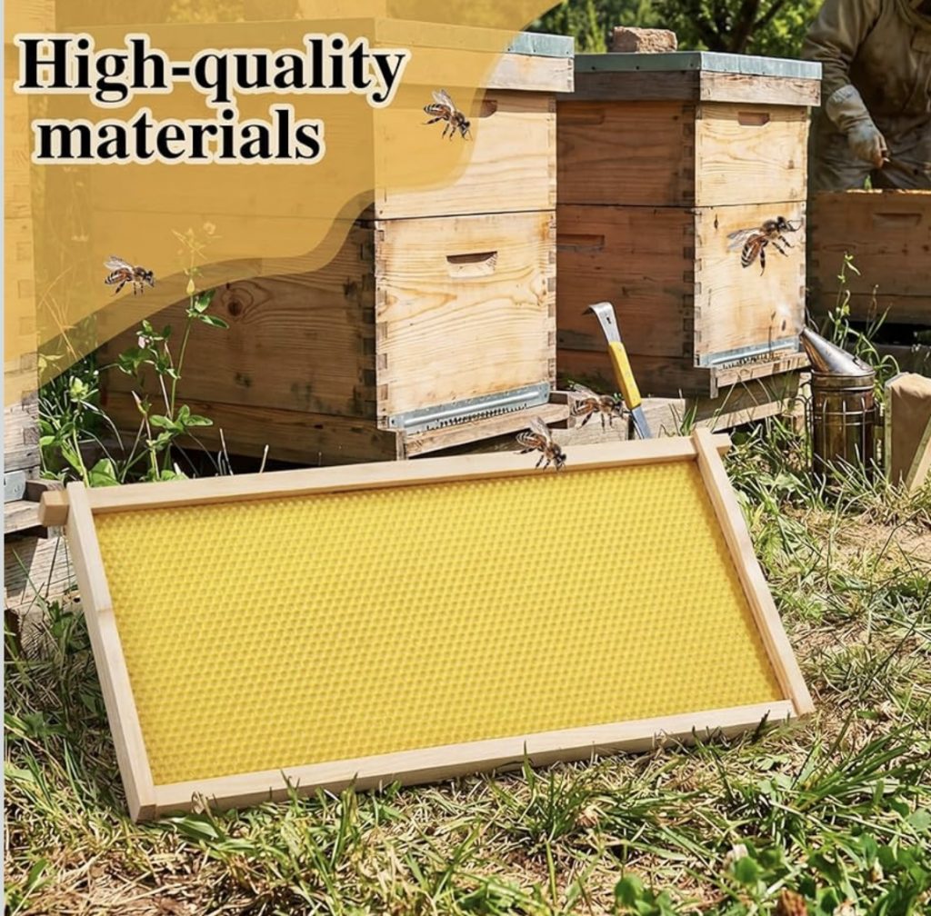 honey bee frames with wax foundation