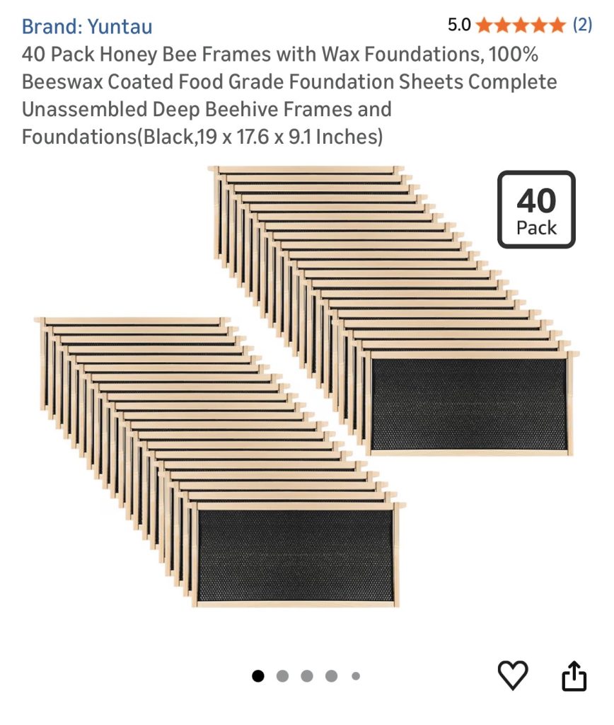 honey bee frames with wax foundation