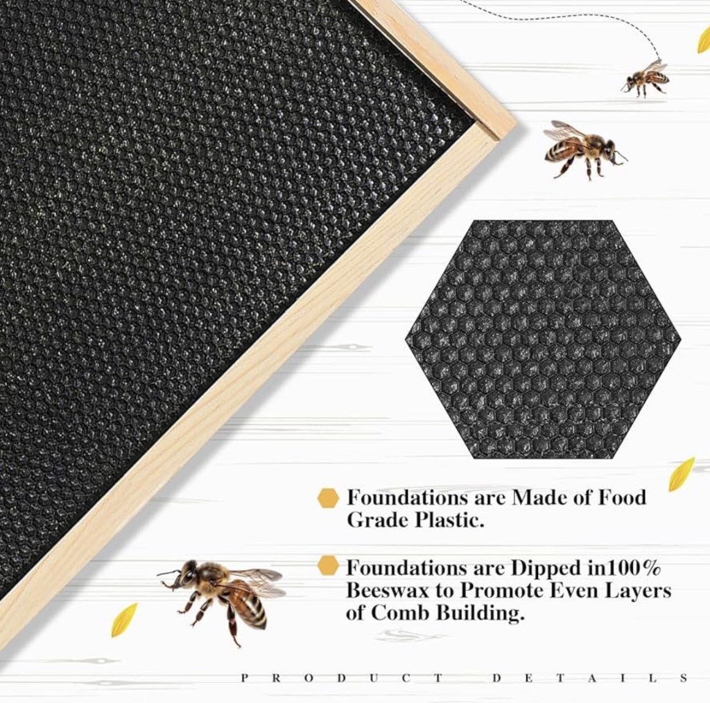 honey bee frames with wax foundation